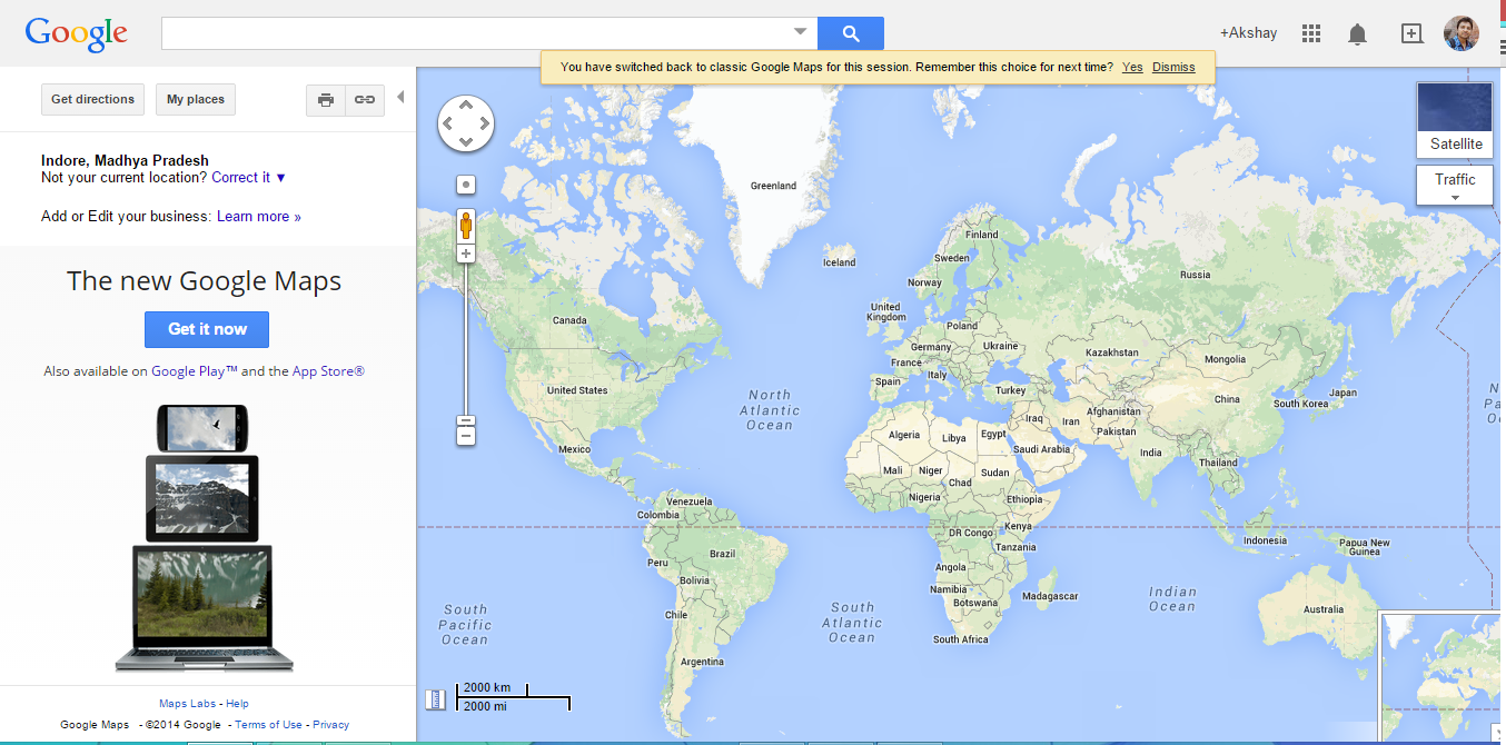 Comparison showing the classic 2010-era map interface versus the modern full-screen interface