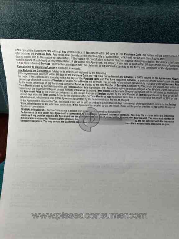 AutoNation Service Contract Cancellation Form Example