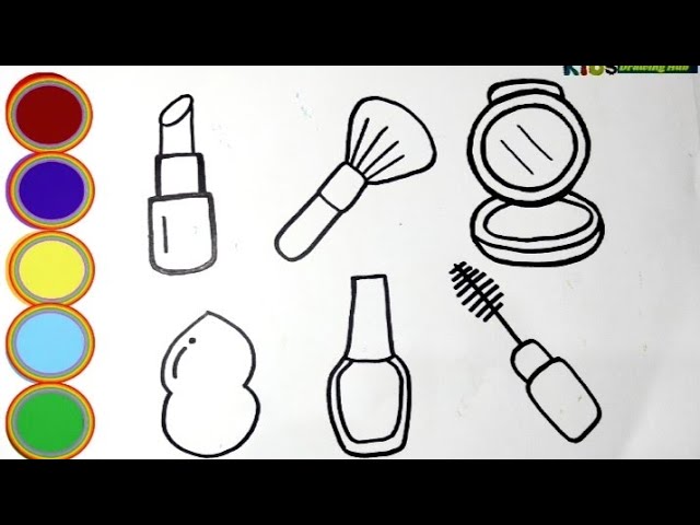 Drawing makeup products and facecharts for beginners