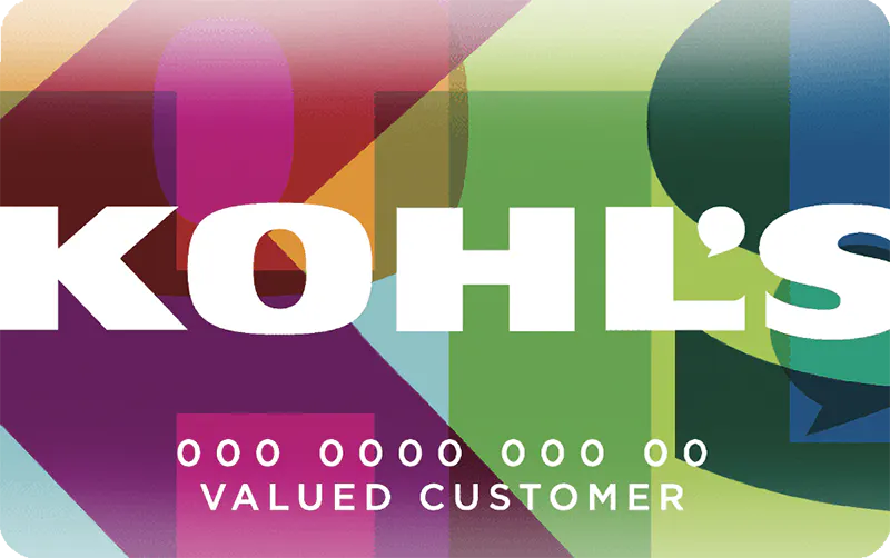 The Kohl's credit card design showing the standard layout without a Visa logo