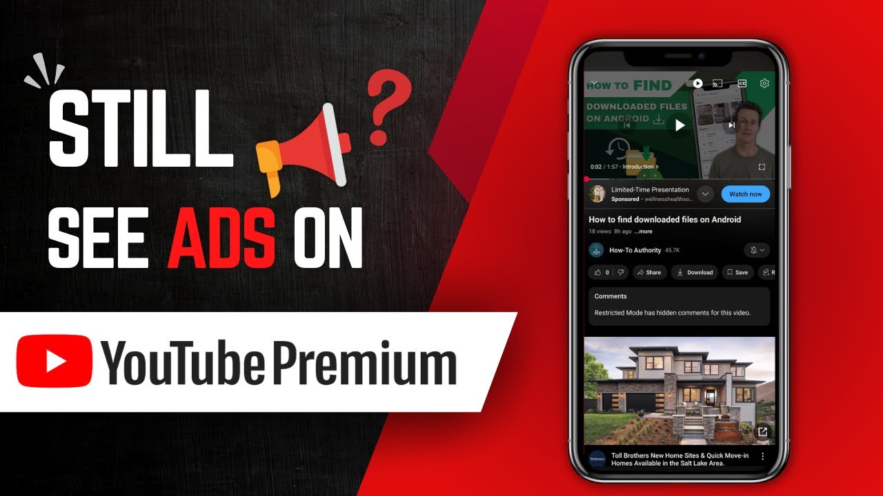 A user looking frustrated at a screen displaying a YouTube advertisement despite having a Premium subscription.