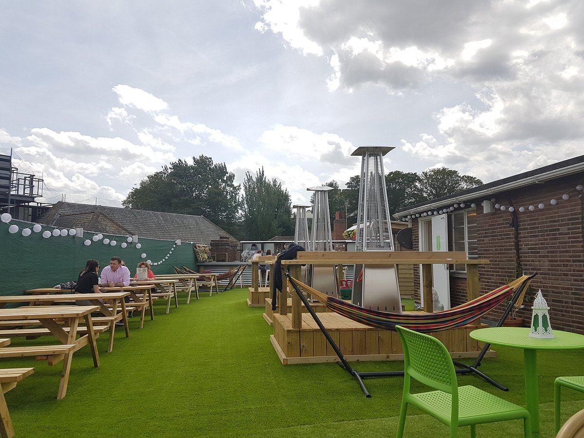 Alternative angle of the Gonzo's rooftop bar showing the outdoor seating arrangements