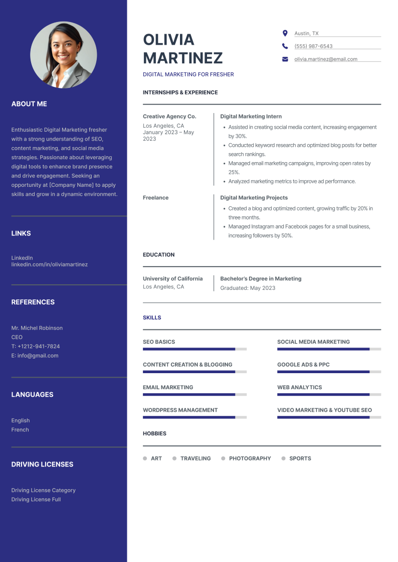 25 Digital Marketing Resume Samples and Templates for 2026