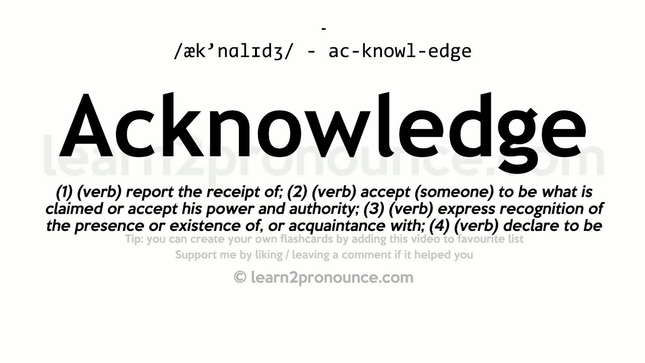 Acknowledge: Meaning and Proper Usage