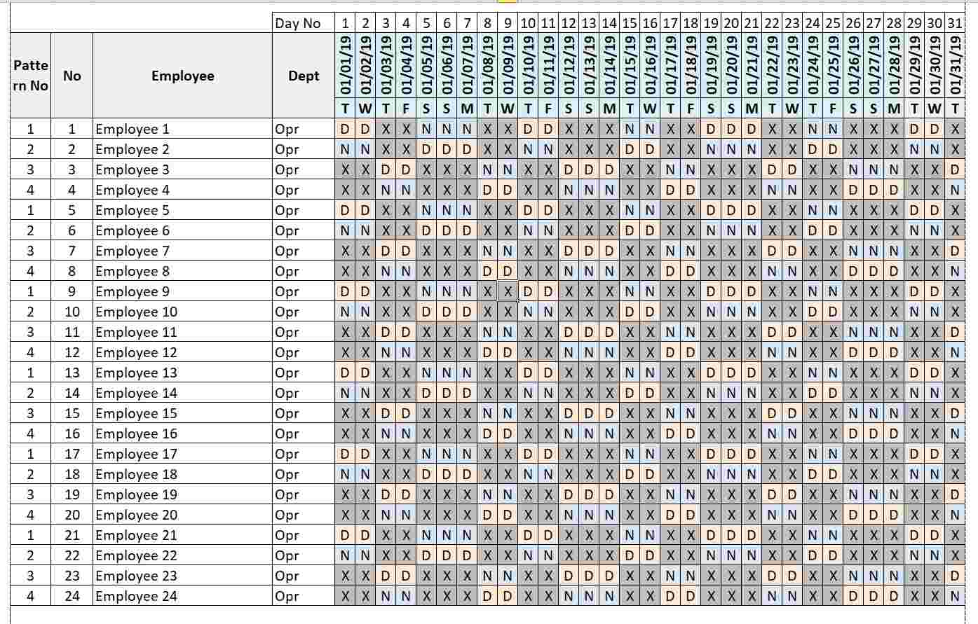 Build & Automate Pitman Excel Schedule