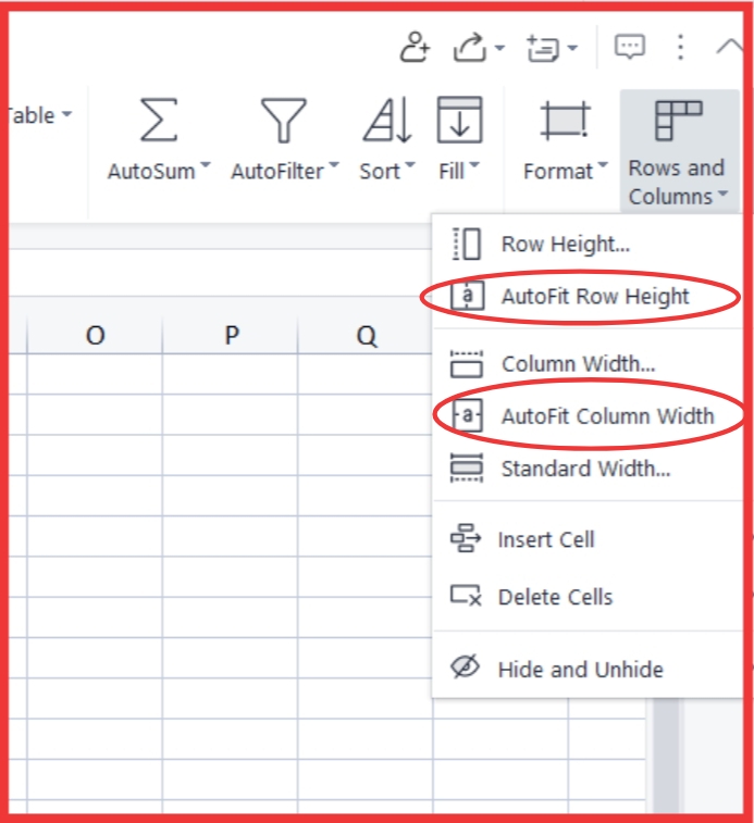 AutoFit Excel Cells to Fit Text