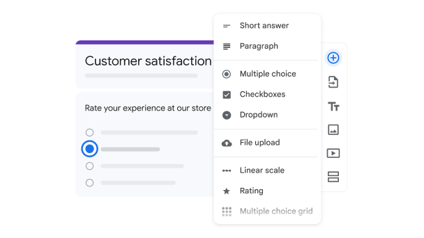 Google Forms settings menu showing response collection options