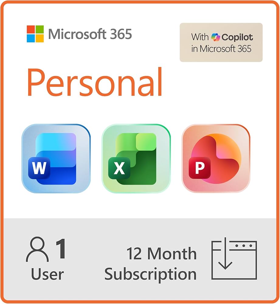 Amazon listing for Microsoft 365 Personal 12-month subscription digital download