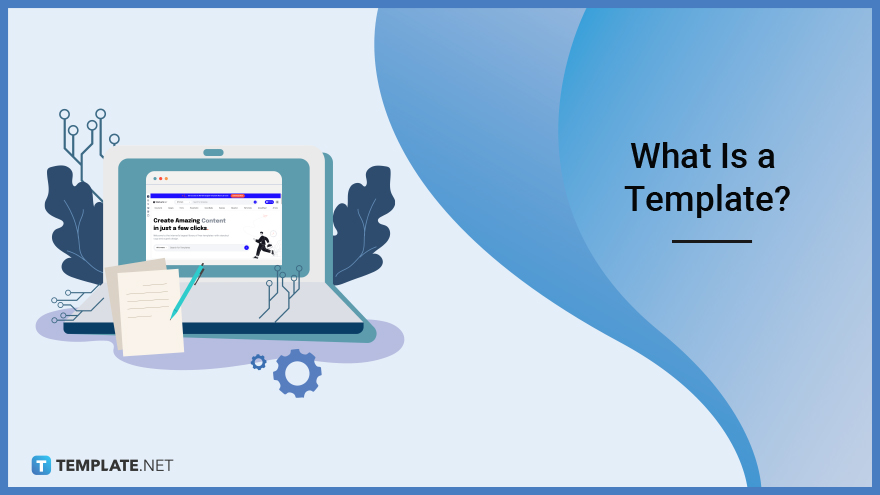 Visual representation defining what a template is and its various digital uses