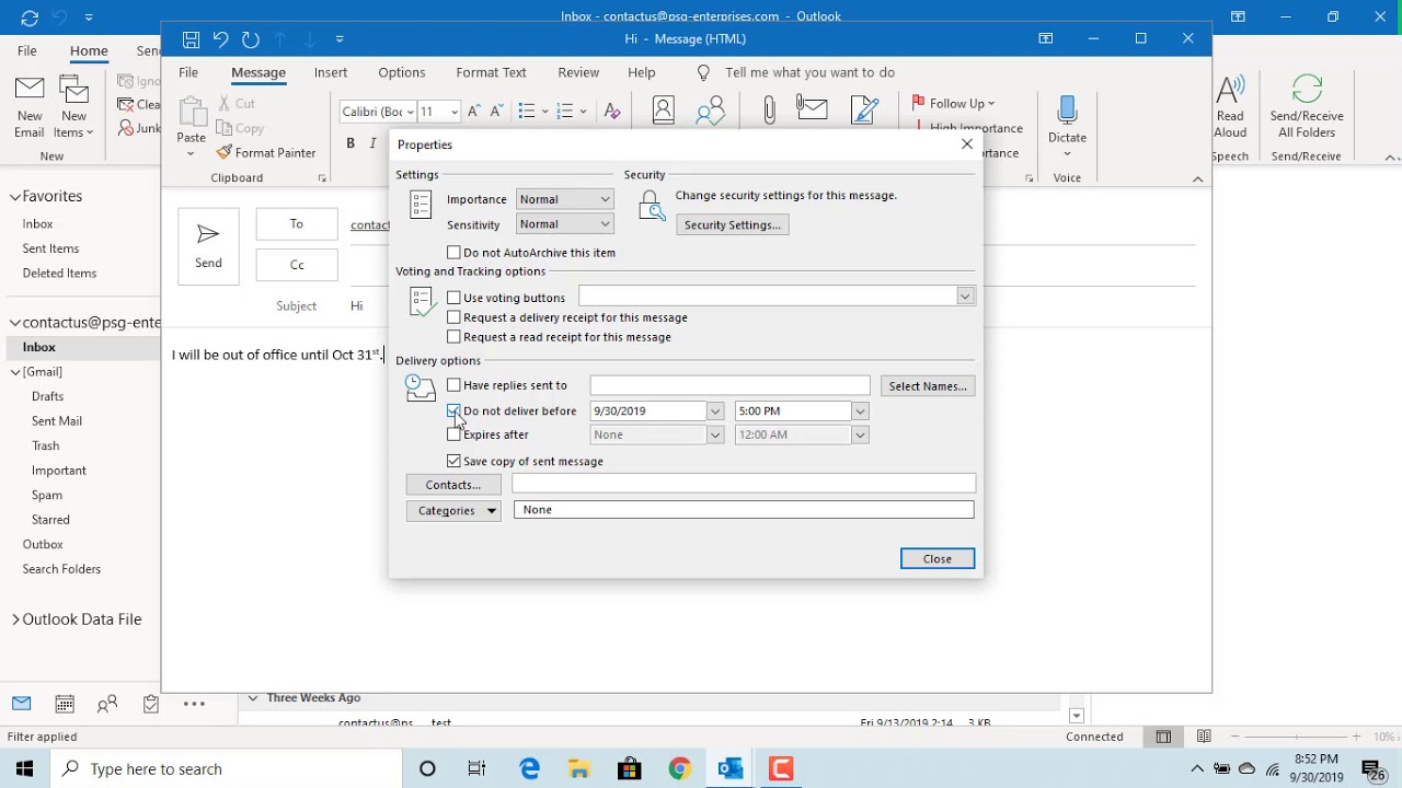 The Schedule Send dropdown menu in the New Outlook interface