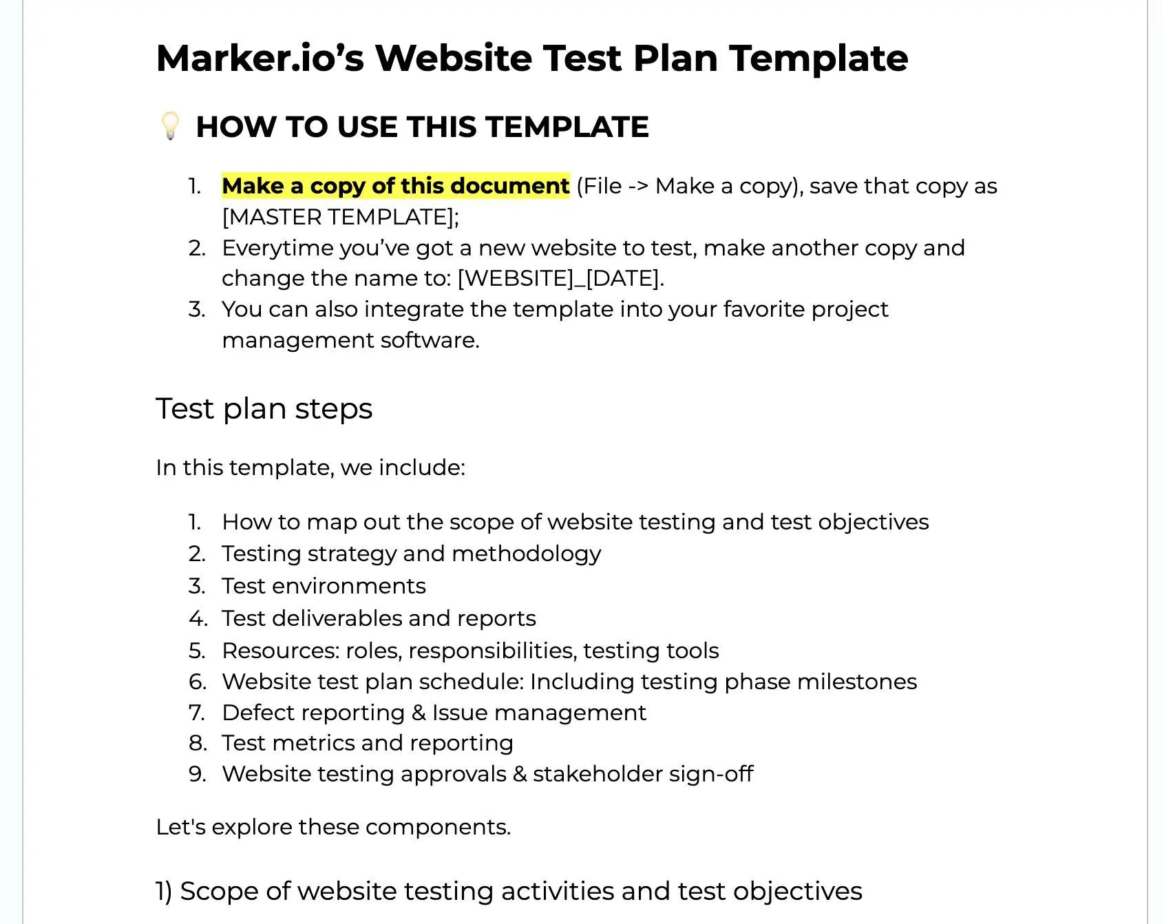 Free Test Plan Templates & Examples