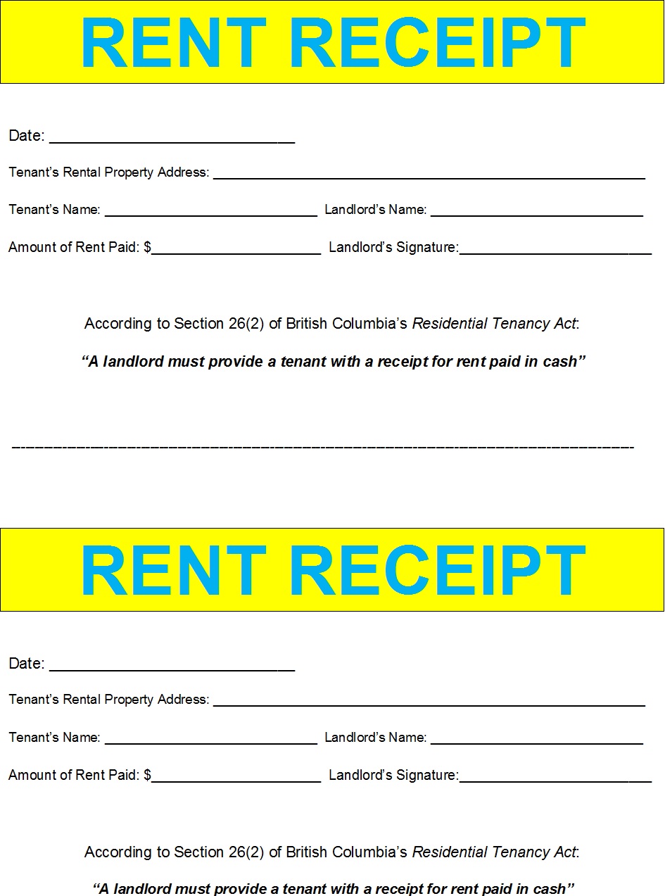 Free Rental Receipt Templates for 2026