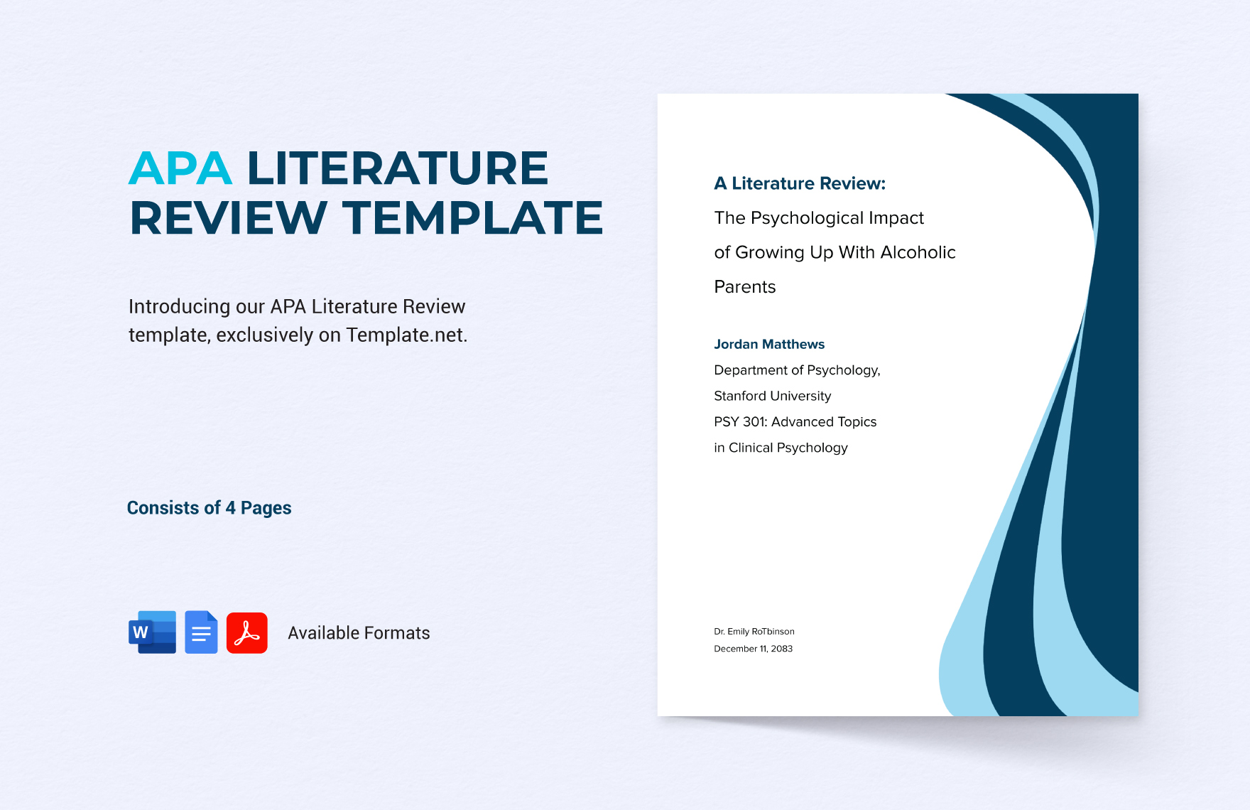Indented Sample APA 7 Lit Review Template & Guide