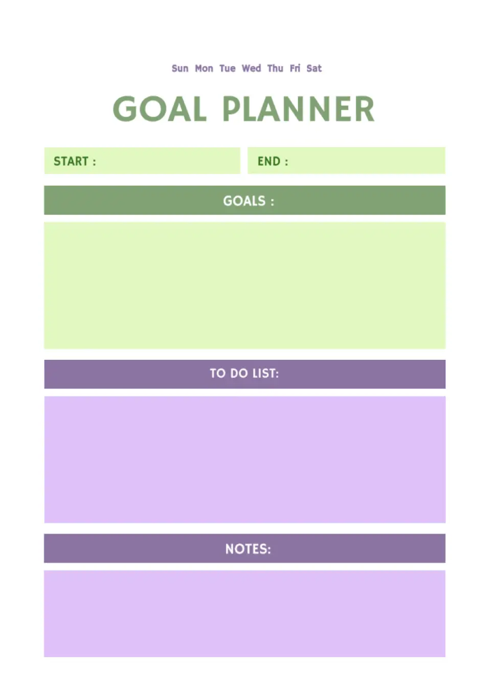 Goal Template Google Docs Free Trackers