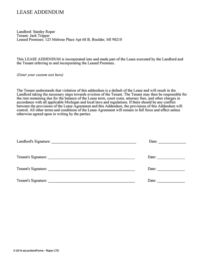 Free Lease Addendum Templates