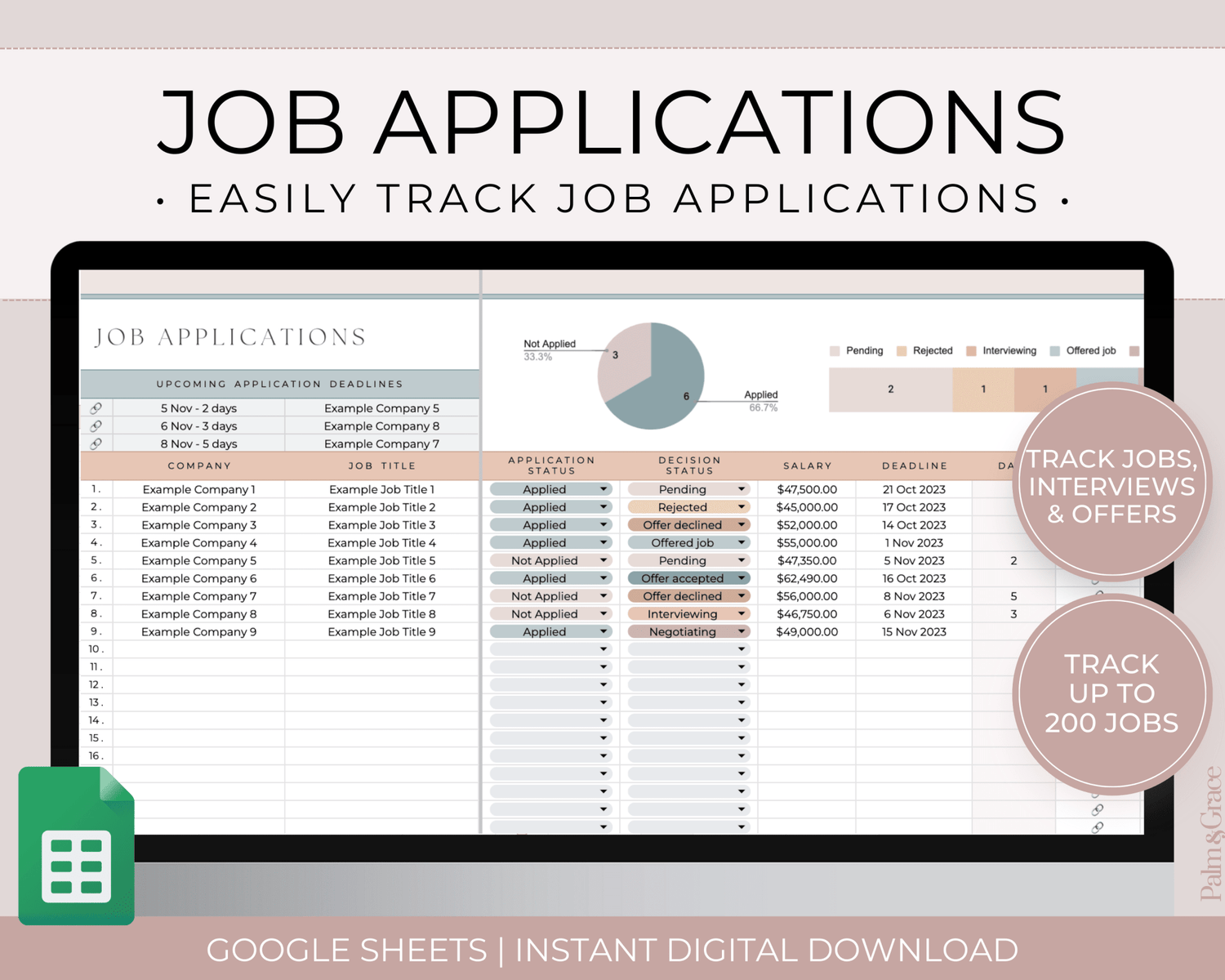 Google Sheets Job Tracker Template