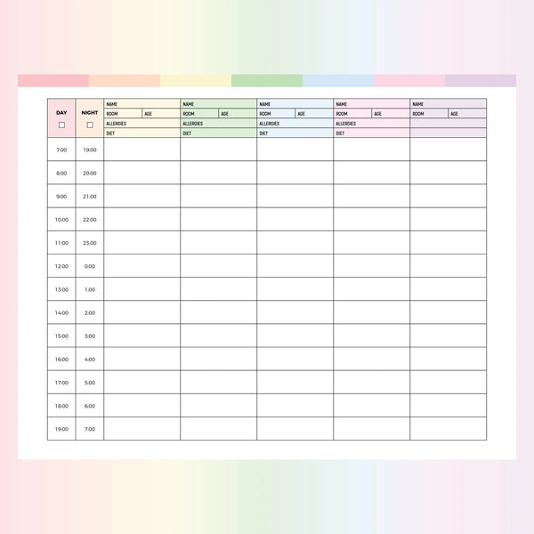 Nursing Work Schedule Templates
