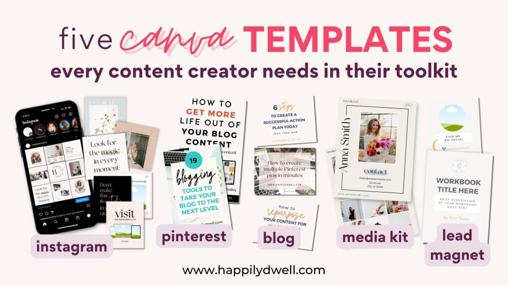 Canva templates for content creators demonstrating visual consistency across platforms