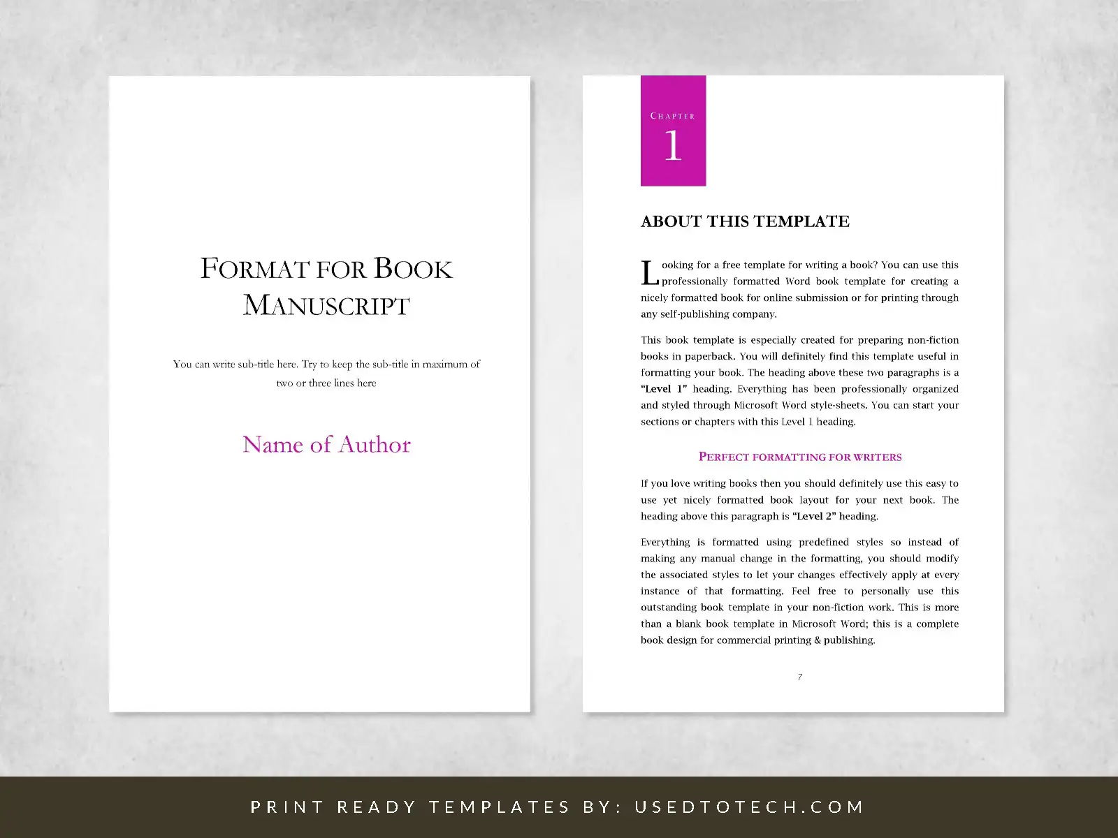 Free Book Manuscript Template