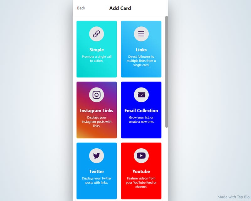 Comparison of link in bio tool interfaces on mobile screens