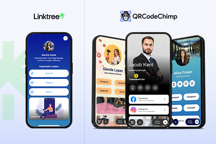 QR code integration for link in bio pages
