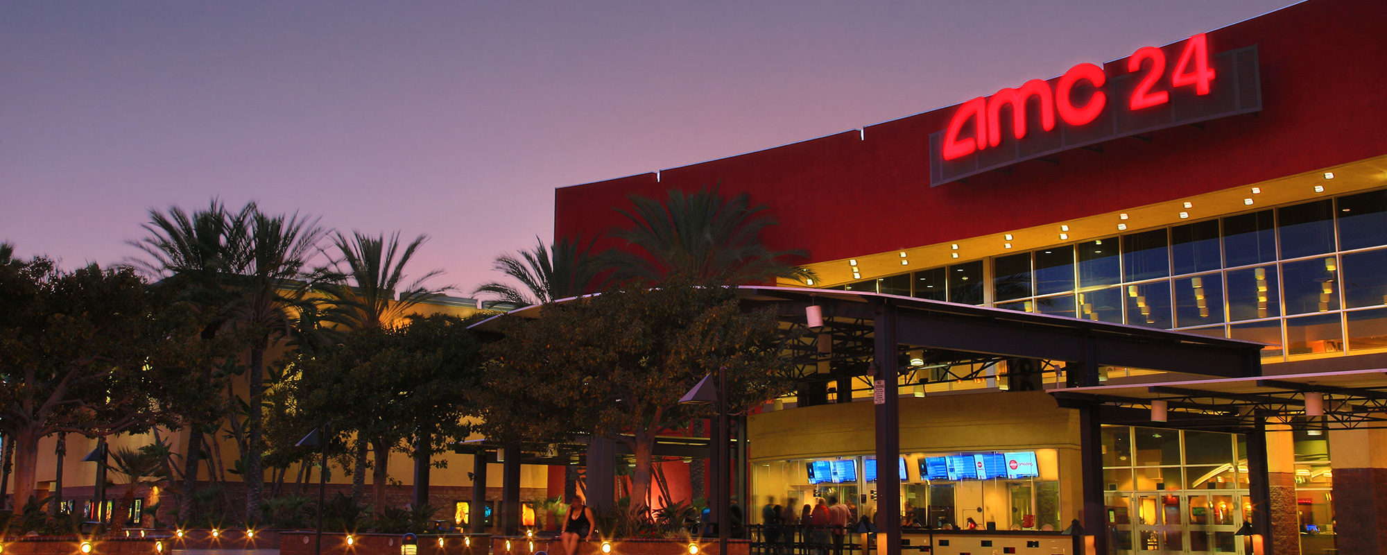 Exterior view of the AMC Palm Promenade 24 theater in San Diego, California