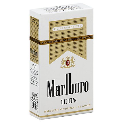 A carton of Marlboro Gold 100s cigarettes