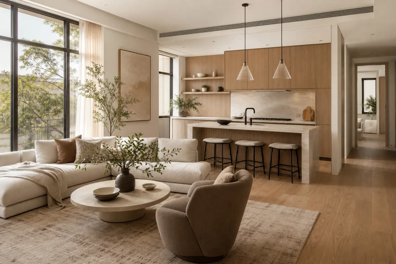 AI generated interior design showing virtual staging capabilities