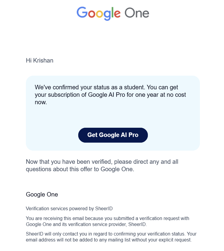 Claim the Google Student Offer