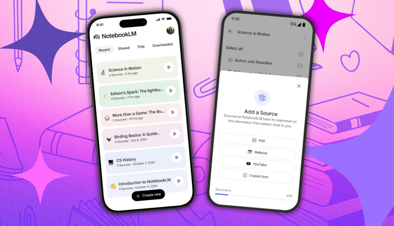 NotebookLM running on an iOS device showing the chat interface