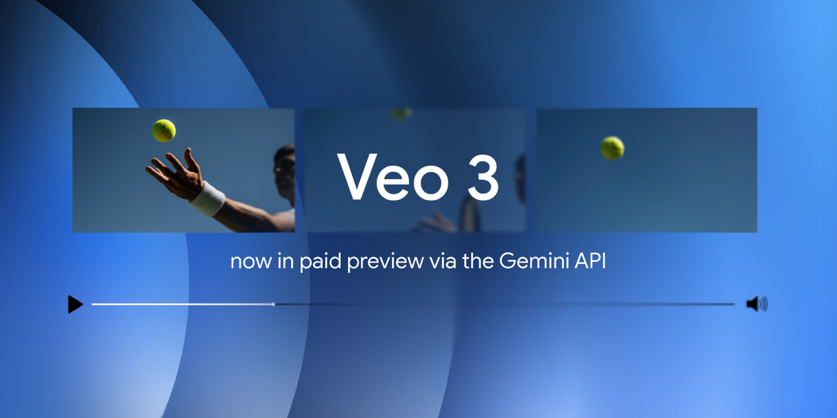 Graphic showing Veo 3 integration in the Gemini API