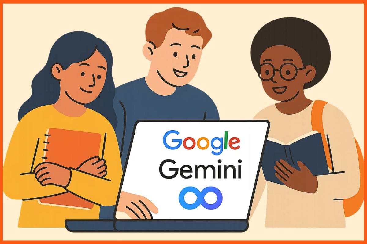 Student studying with Google Gemini AI features