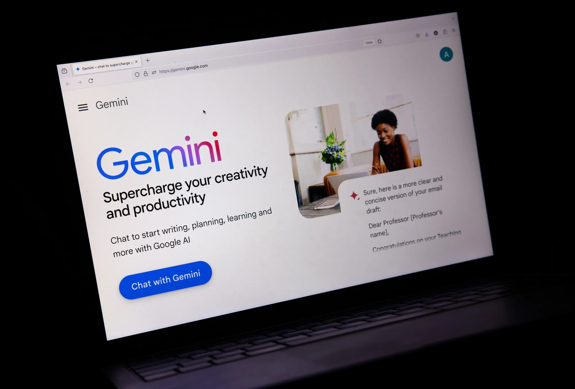 Interface showing Google Gemini turning a static photo into a short video clip
