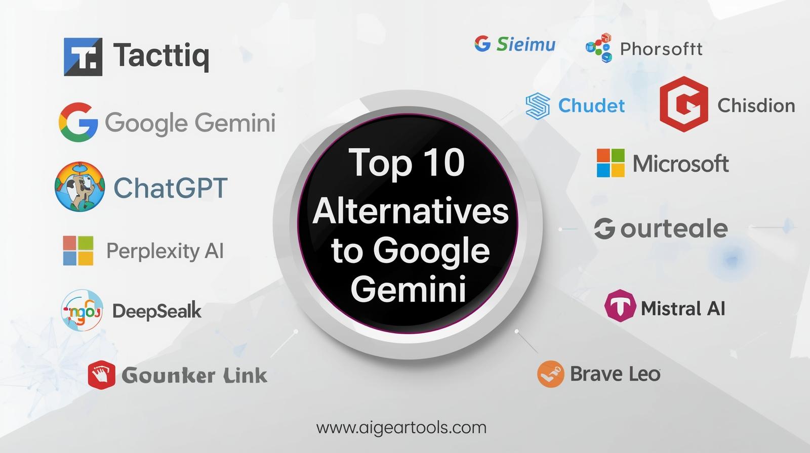 A collection of AI gear and tools representing alternatives to Google Gemini