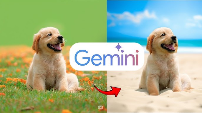 Google Gemini interface demonstrating the ability to upload an image and apply edits via text prompts