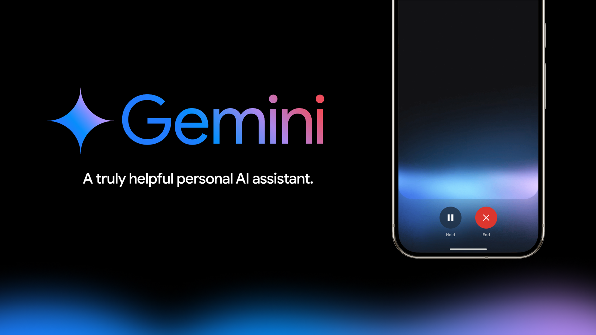 Gemini Live interface showing the continuous conversation waveform
