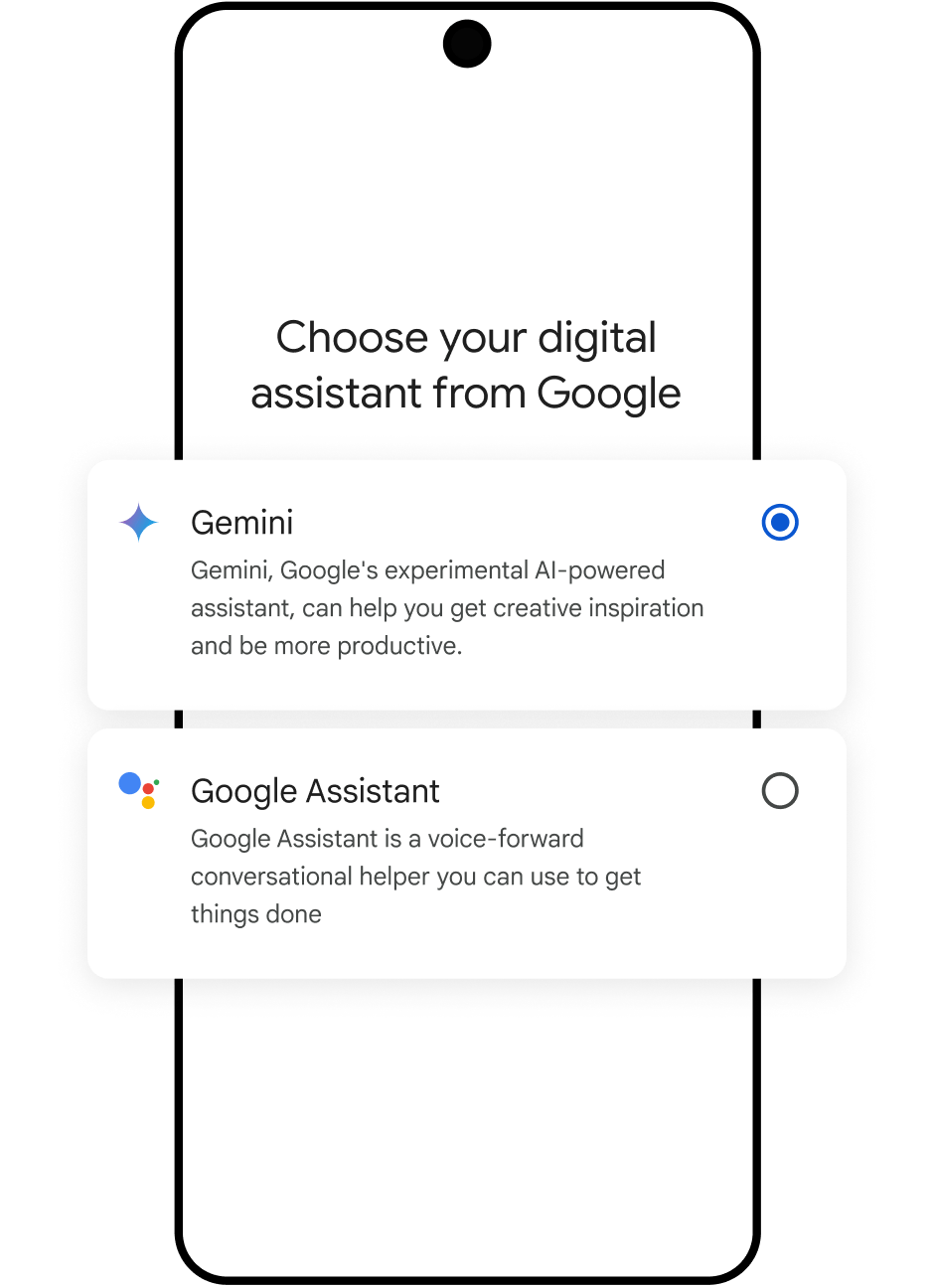 Legacy Google Assistant interface on a smartphone