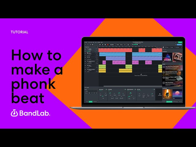 BandLab mix editor interface showing multiple audio tracks for a Phonk beat