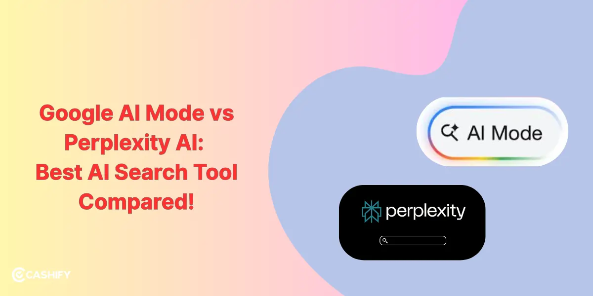 Google AI Mode vs Perplexity AI search tool comparison graphic