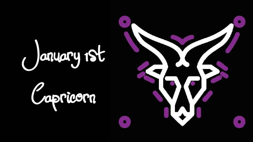 Capricorn zodiac sign representation for early January birthdays