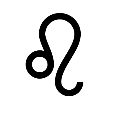 Bold stylized Leo lion symbol used in modern art and tarot