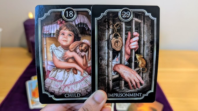 A digital tarot reading interface showing a love reading