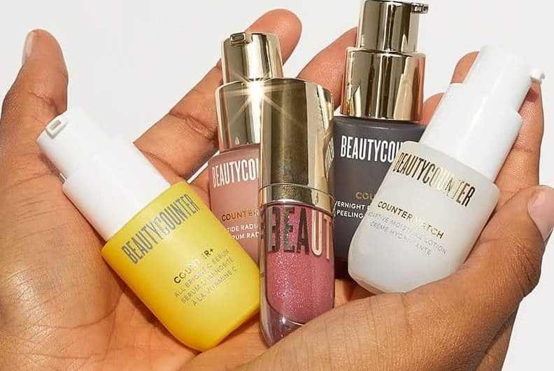 A collection of top Beautycounter skincare and makeup items
