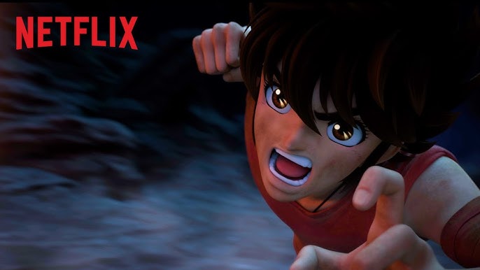 Thumbnail for the official Netflix trailer of Saint Seiya Knights of the Zodiac showing Seiya in his Pegasus armor
