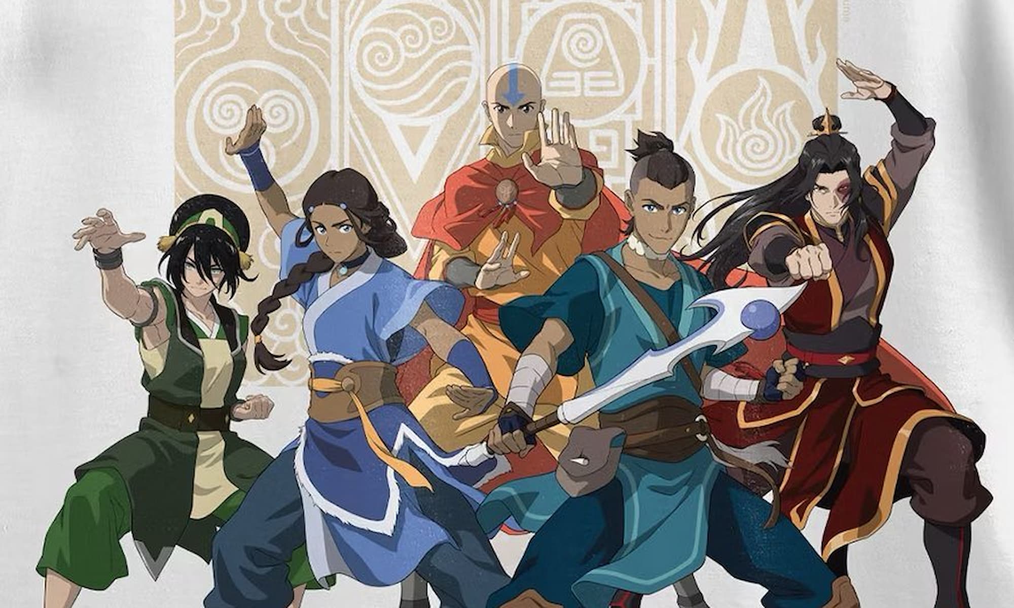 Adult character designs for Zuko and Aang