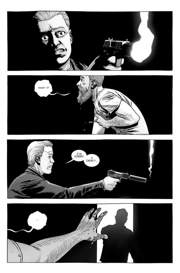 Rick Grimes comic book death scene comparison