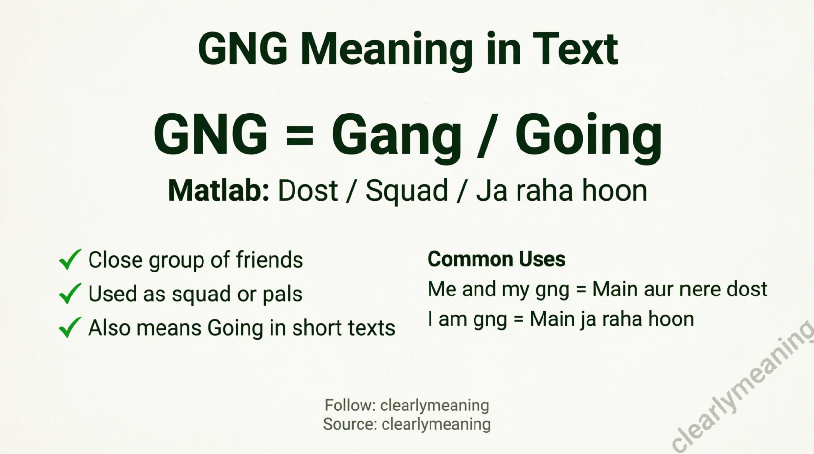 Smartphone screen showing a text message conversation using GNG as shorthand for going