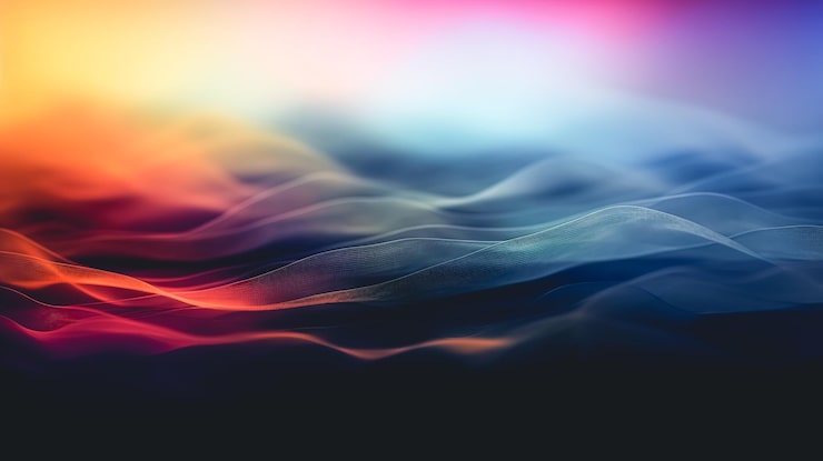 An abstract blurred multi-colored HD background demonstrating a smooth DSLR bokeh effect