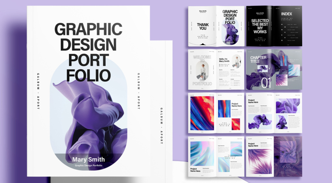 Minimalist portfolio template demonstrating strong typographic hierarchy