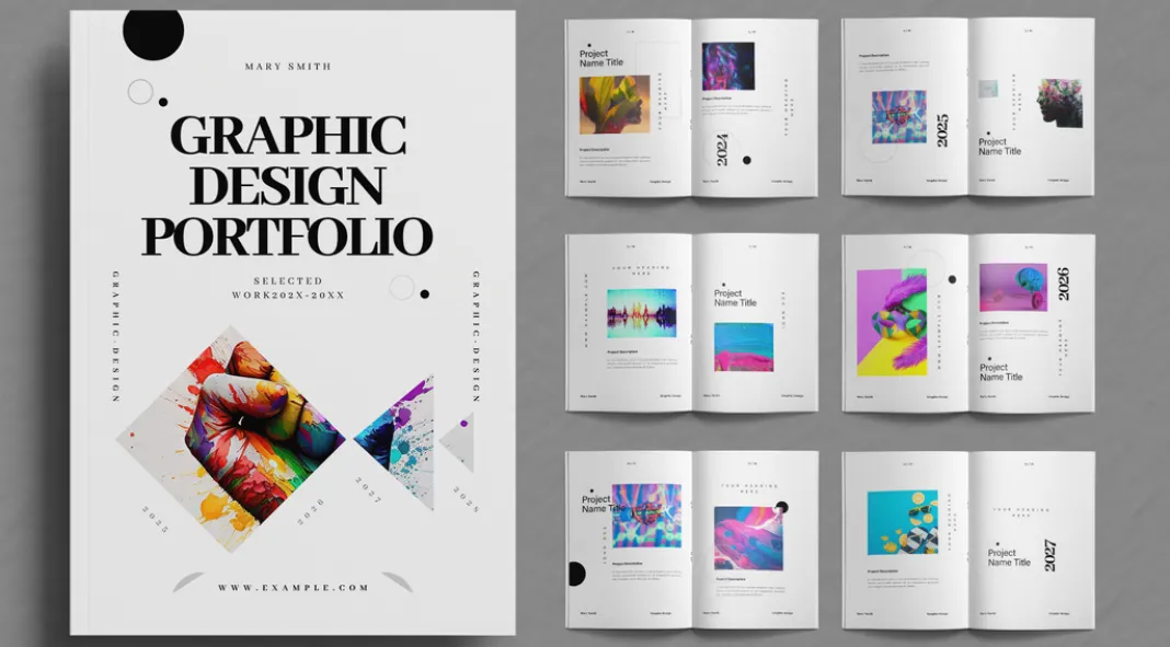 Detailed case study layout showing process and final design